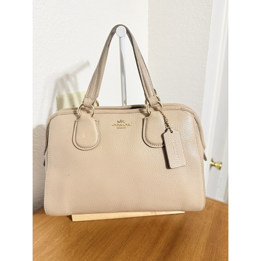 Coach Mini Nolita Pebble Leather Tan Satchel 33735M Purse Satchel Handbag